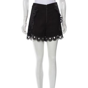 Self portrait blk scalloped edge shorts sz 8